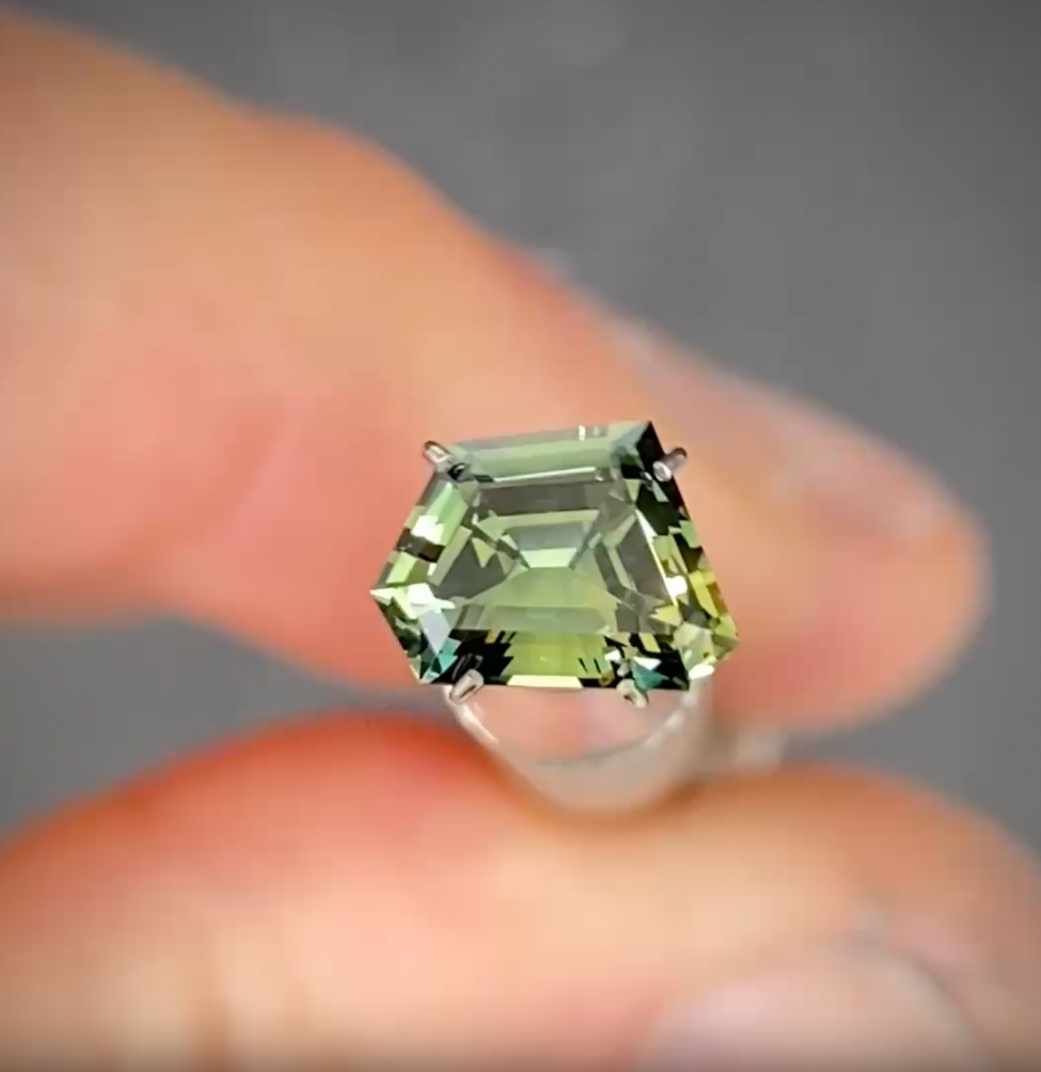 1.47ct Freeform Green/Yellow Parti Sapphire