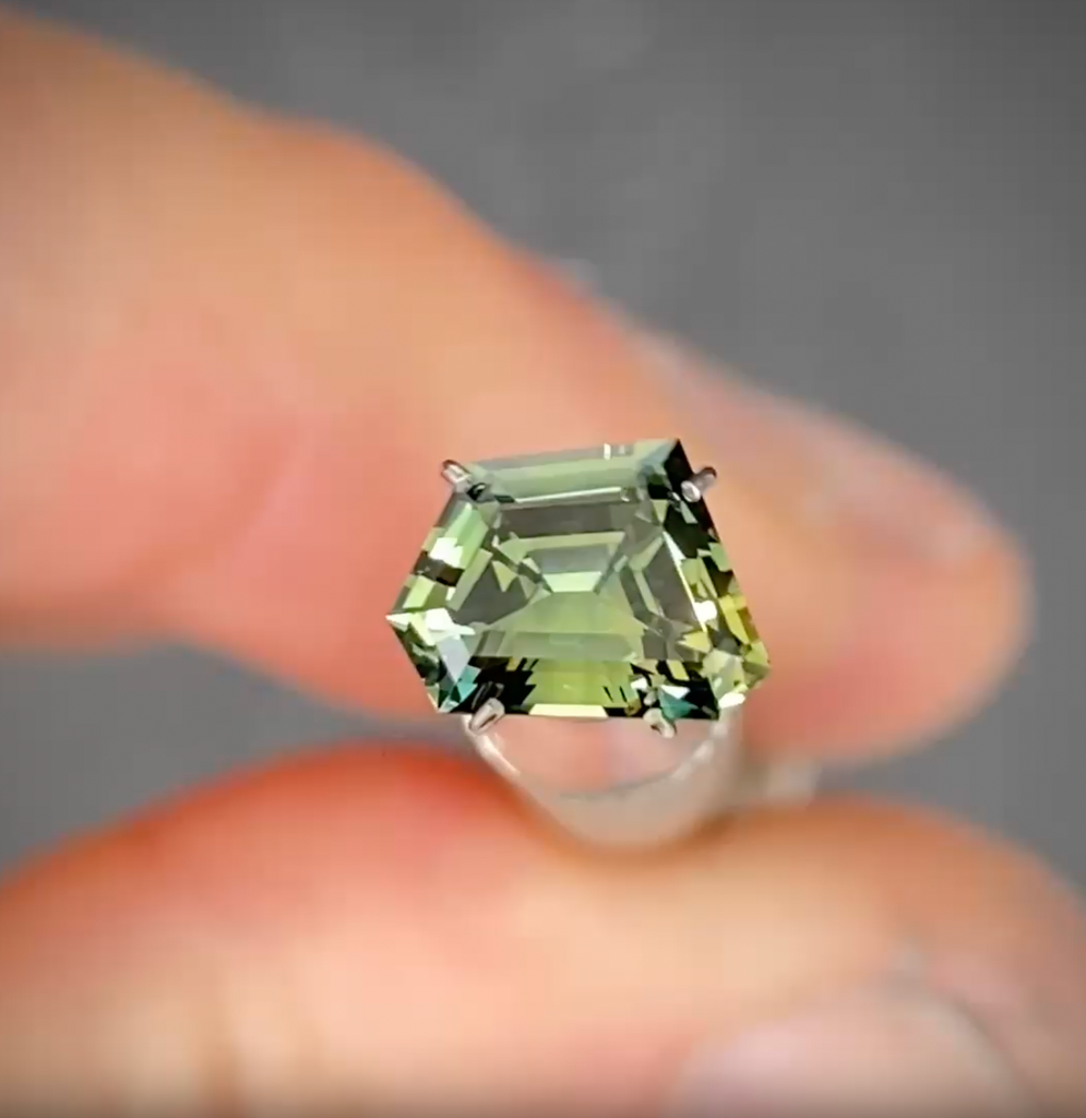 1.47ct Freeform Green/Yellow Parti Sapphire