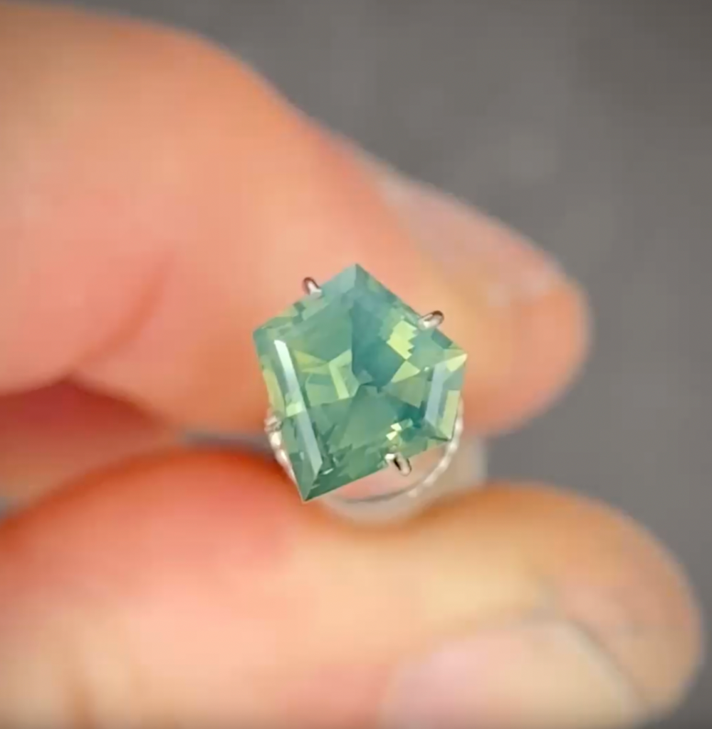 1.28ct Freeform Green Sapphire