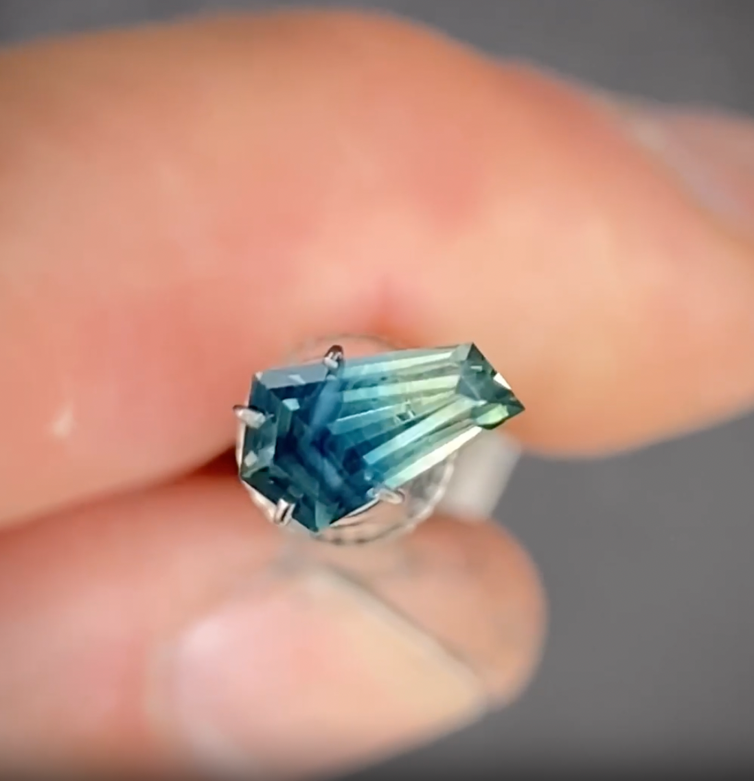 1.08ct Freeform Blue/Yellow Parti Sapphire
