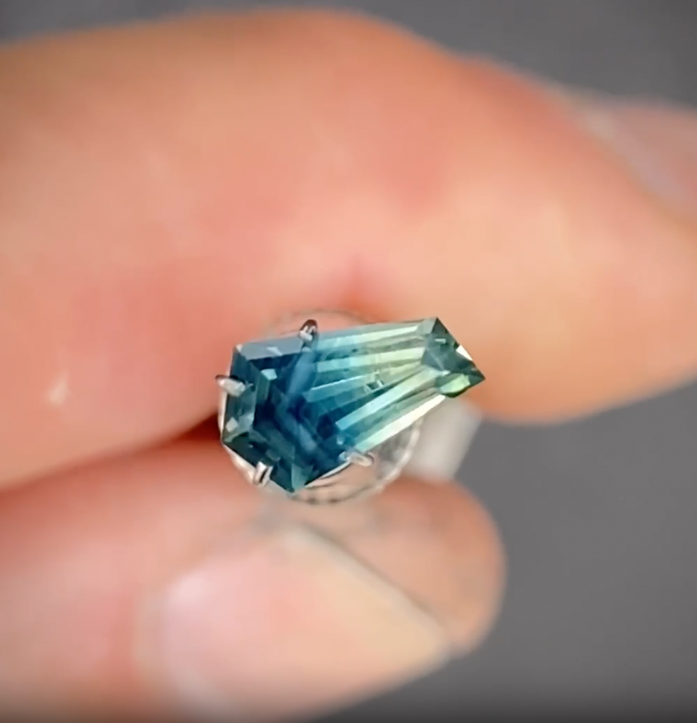 1.08ct Freeform Blue/Yellow Parti Sapphire