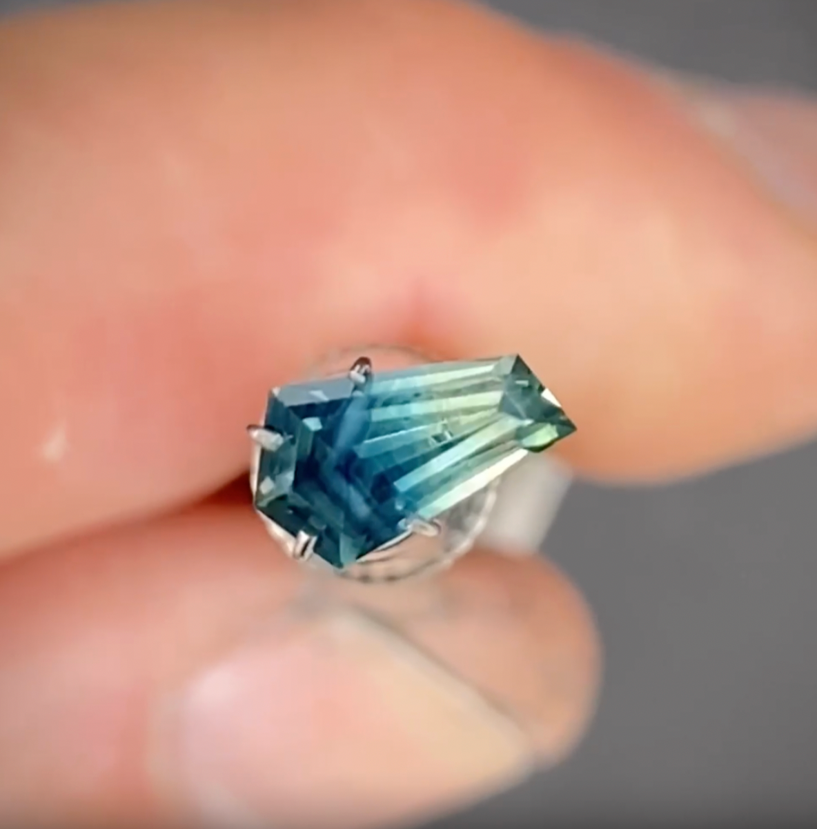 1.08ct Freeform Blue/Yellow Parti Sapphire