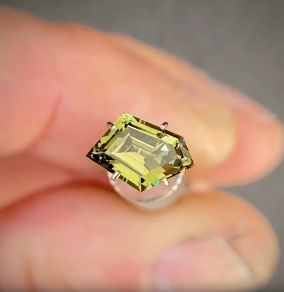 1.12ct Freeform Green Parti Sapphire