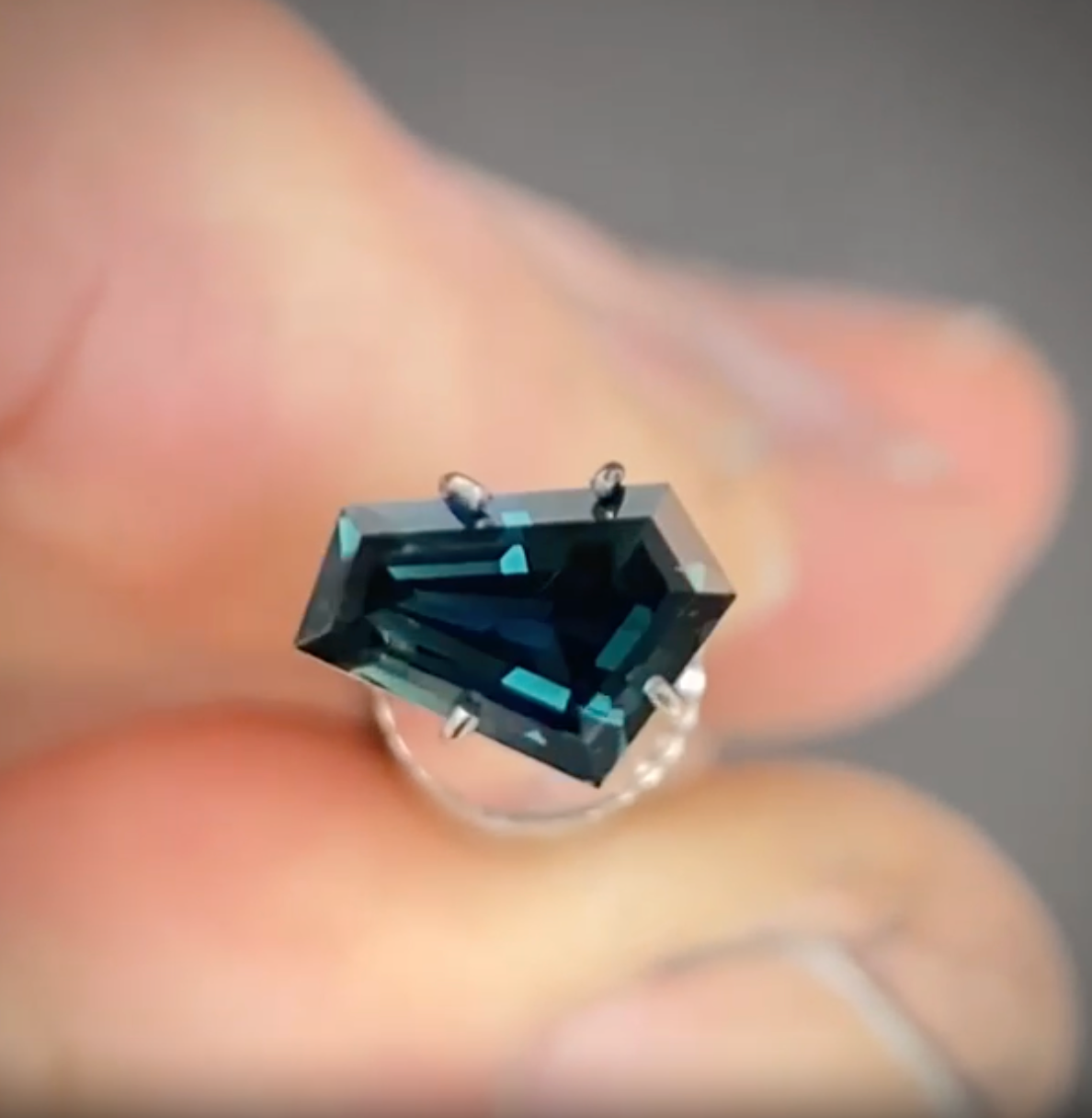 1.34ct Freeform Green/Blue Parti Sapphire