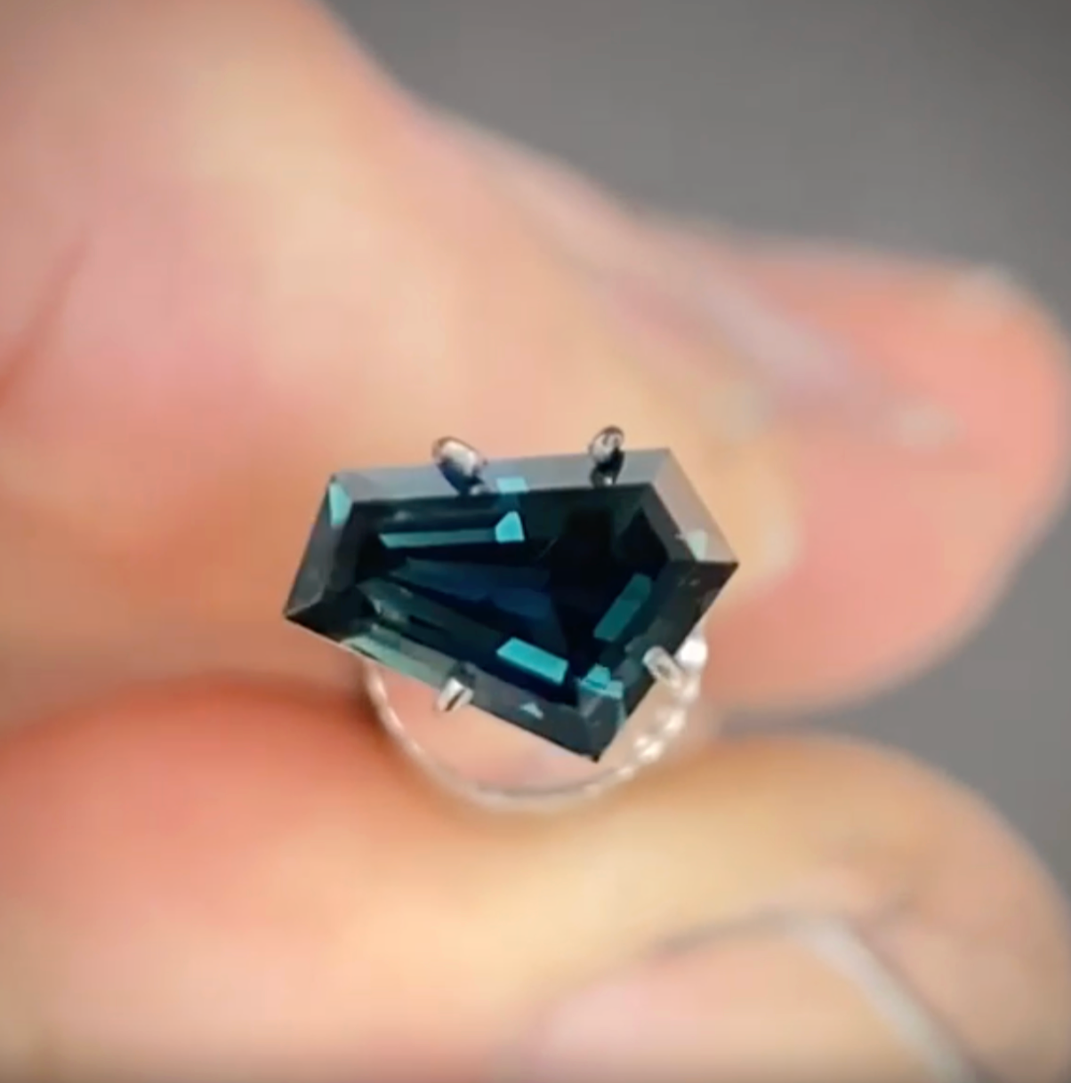 1.34ct Freeform Green/Blue Parti Sapphire
