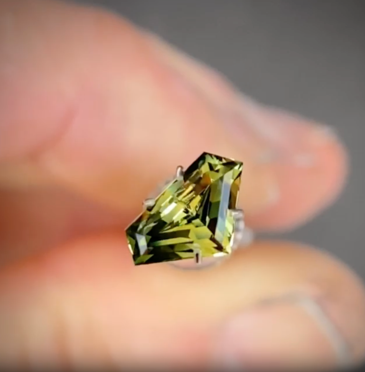 1.24ct Freeform Green/Yellow Parti Sapphire