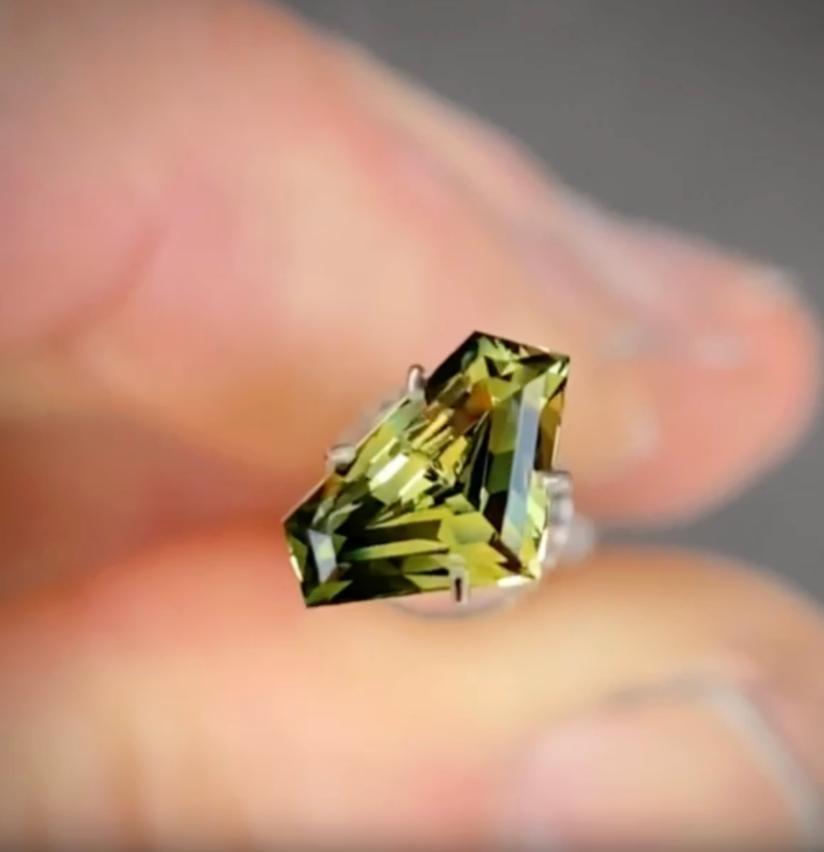 1.24ct Freeform Green/Yellow Parti Sapphire
