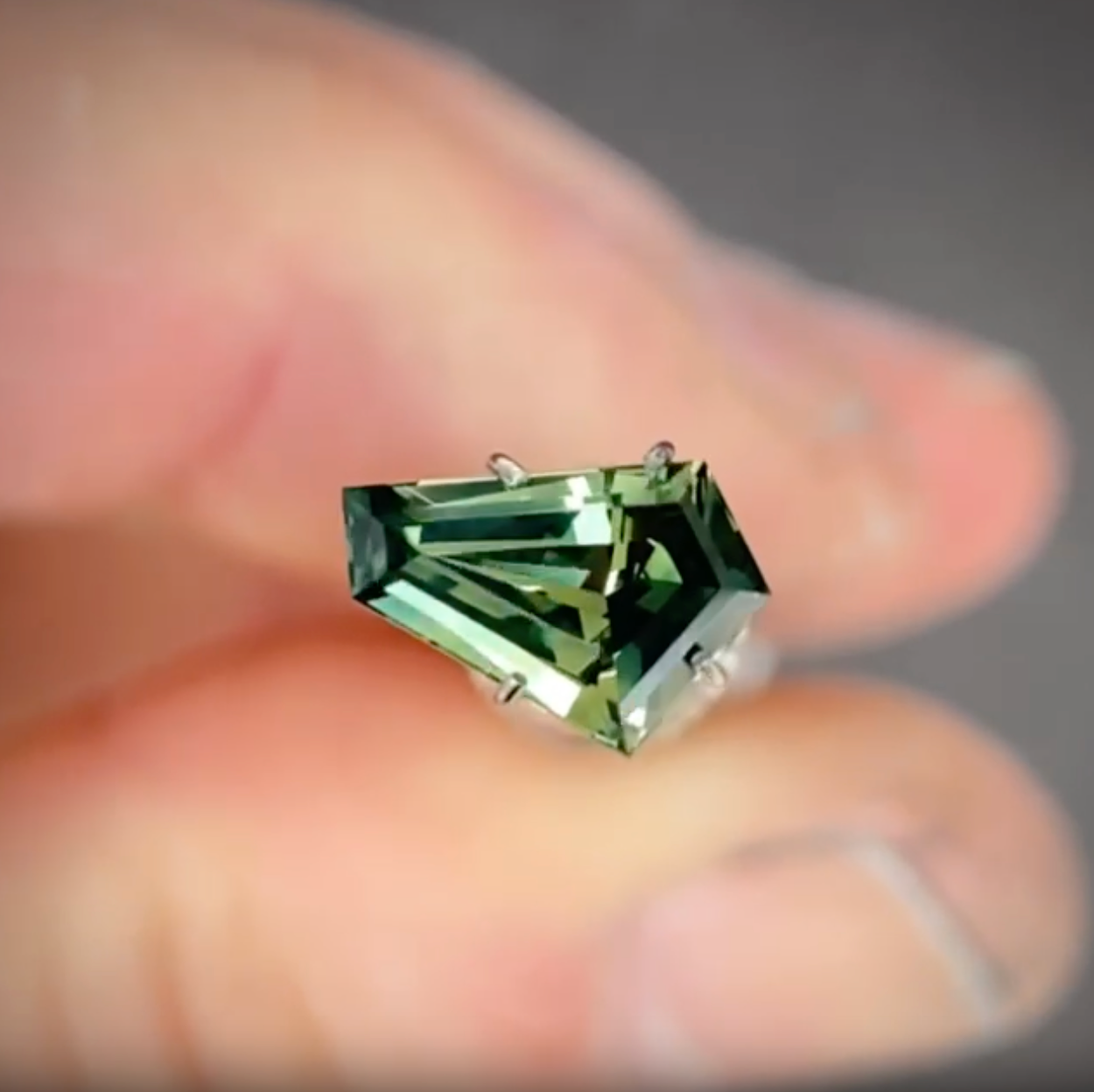1.41ct Freeform Green/Yellow Parti Sapphire
