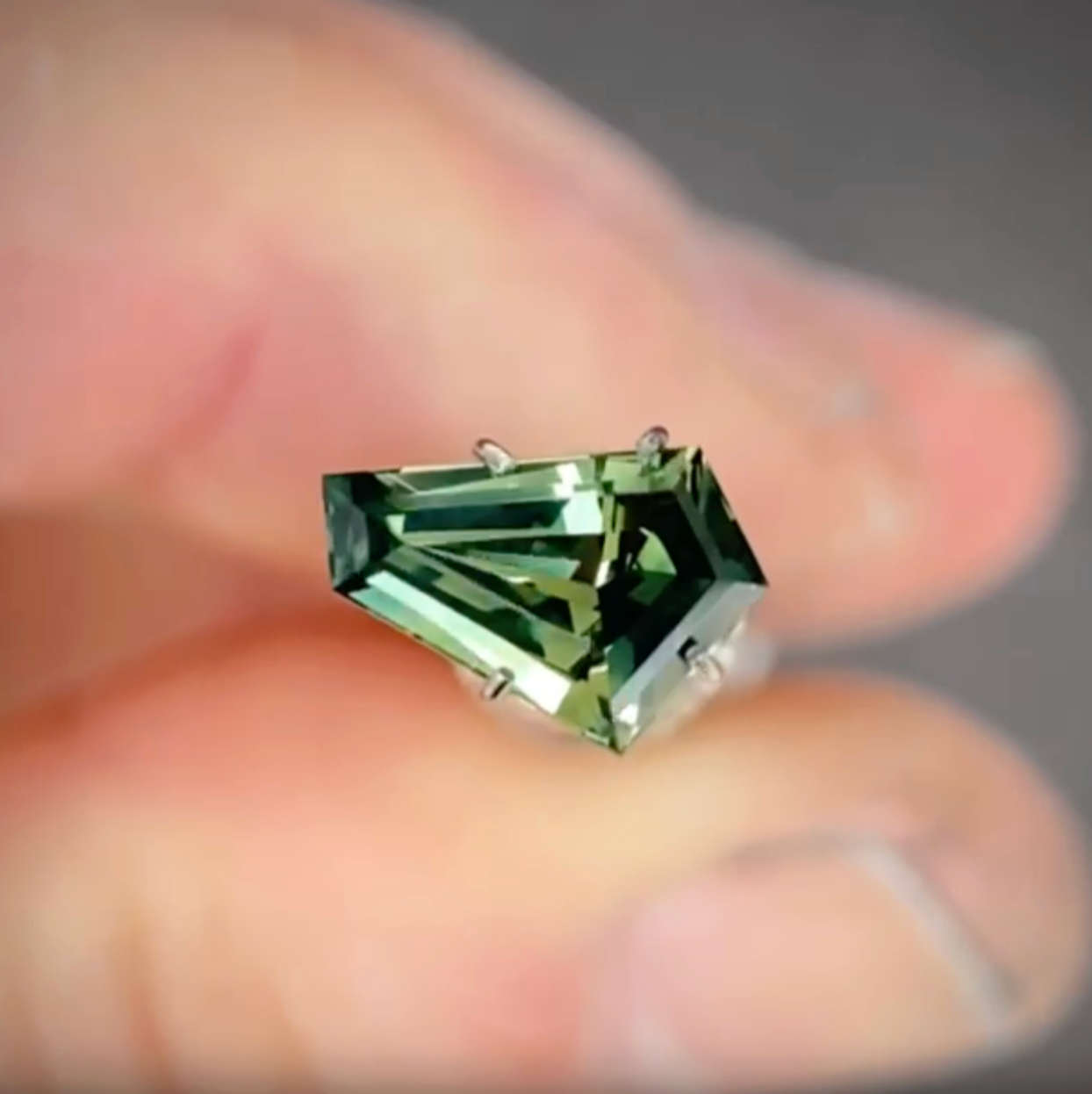 1.41ct Freeform Green/Yellow Parti Sapphire