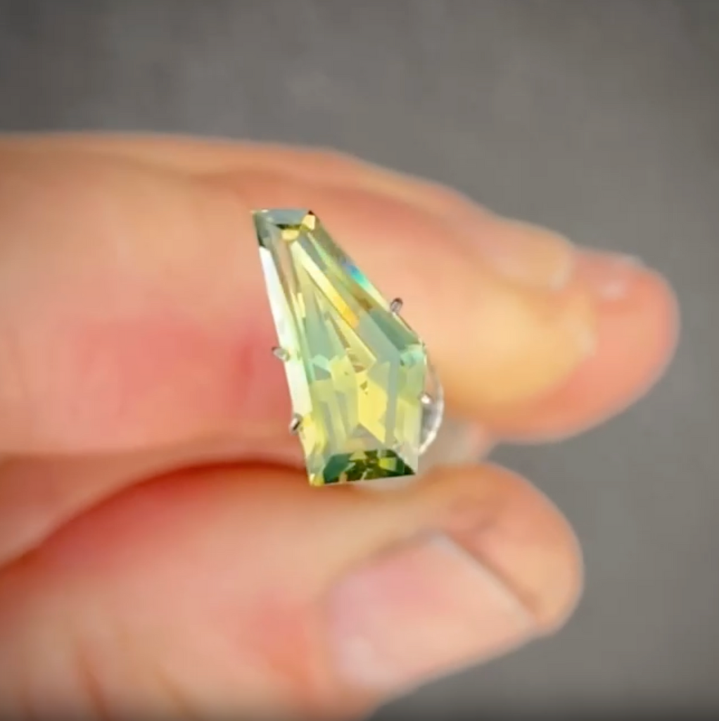 2.32ct Freeform Yellow/Blue Parti Sapphire