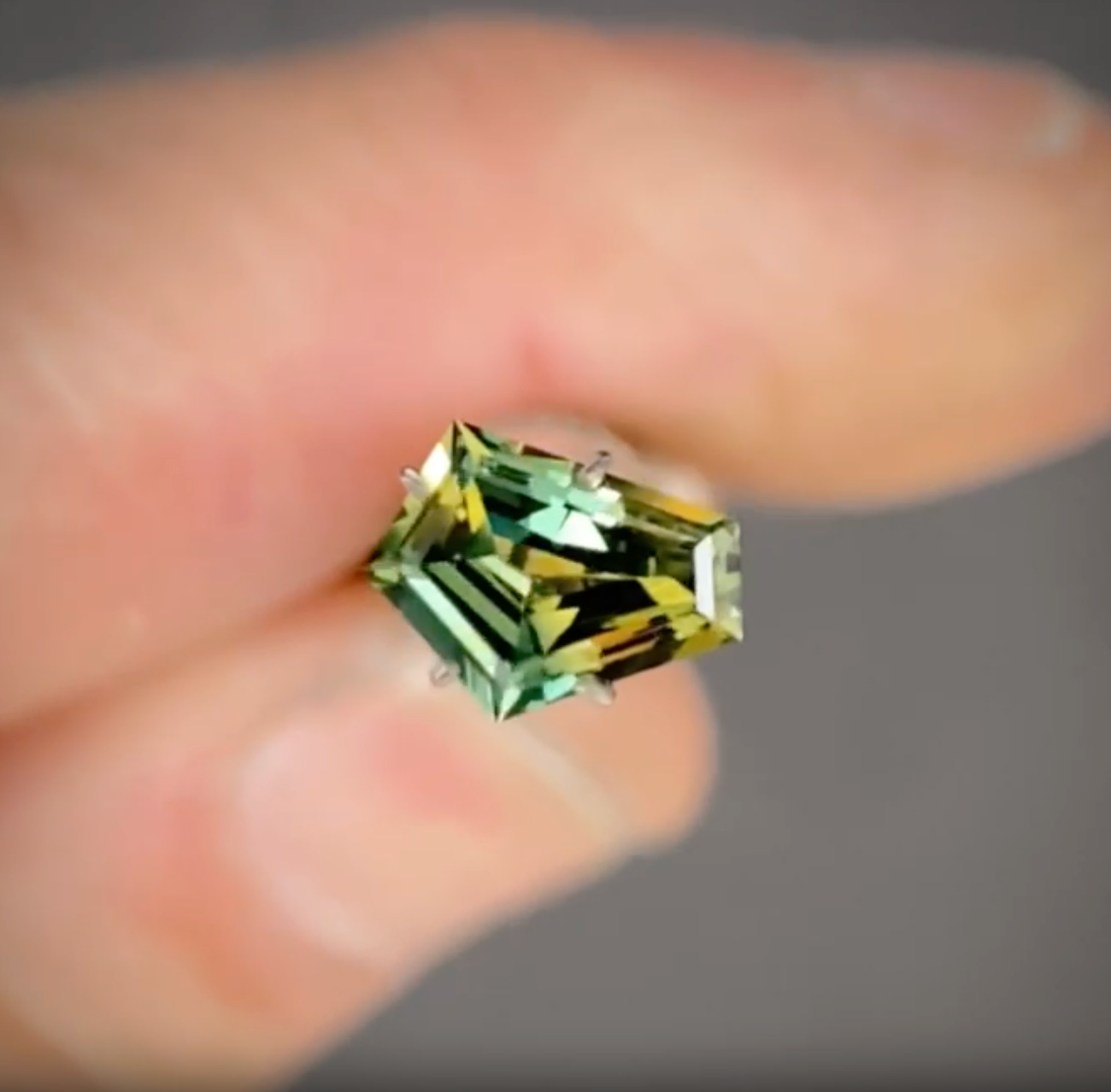 1.19ct Freeform Blue/Yellow Parti Sapphire