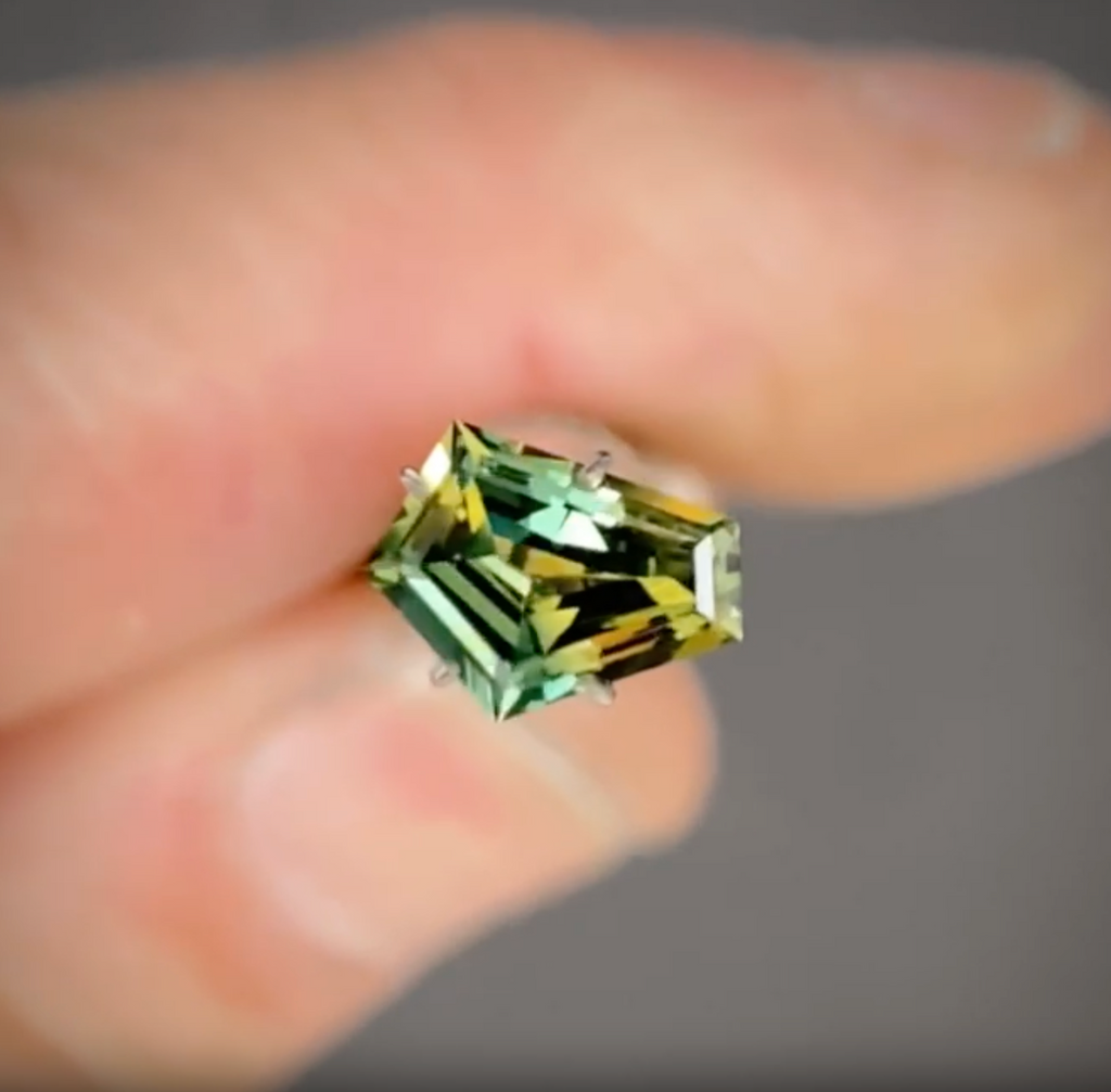 1.19ct Freeform Blue/Yellow Parti Sapphire