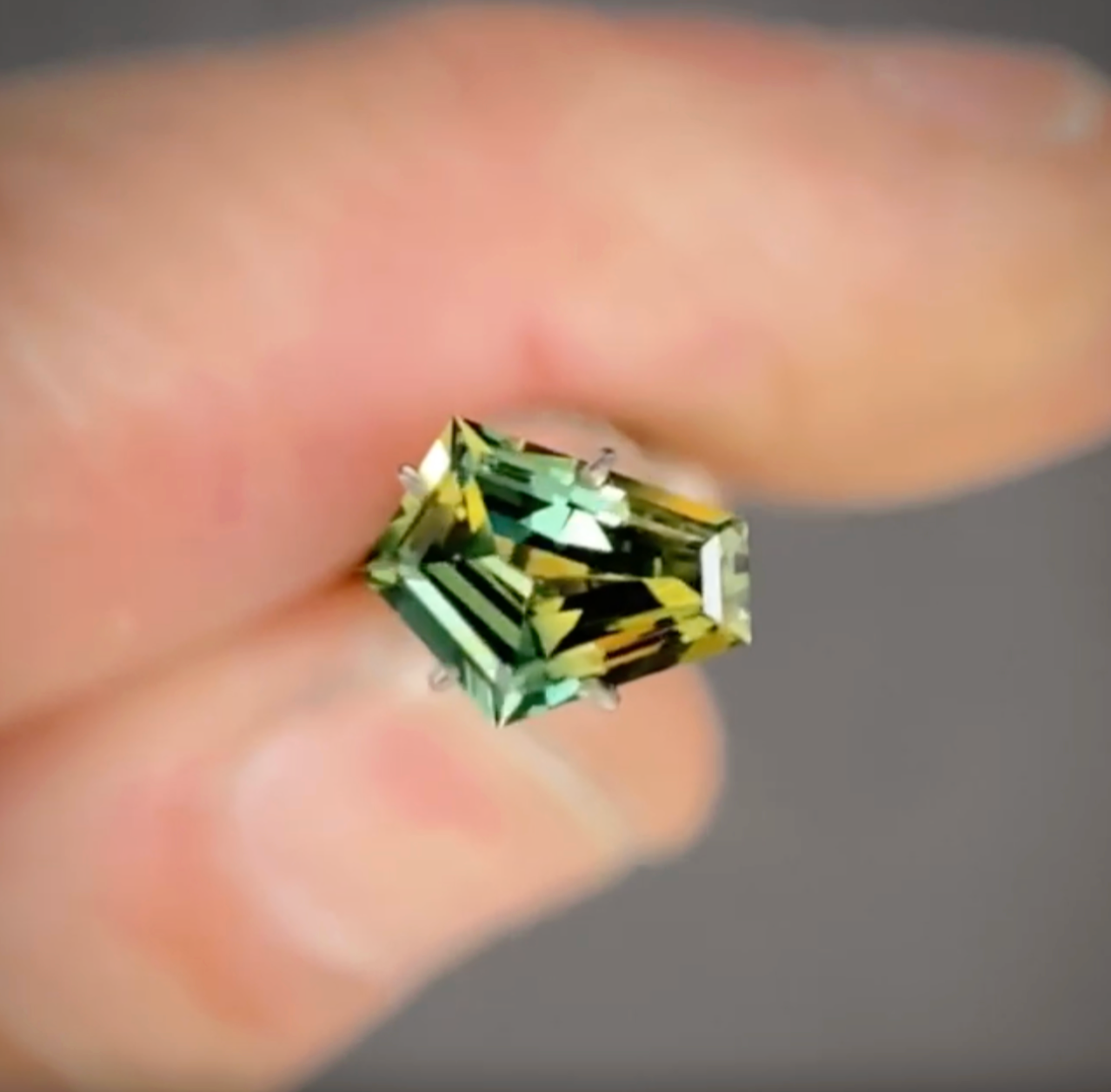 1.19ct Freeform Blue/Yellow Parti Sapphire