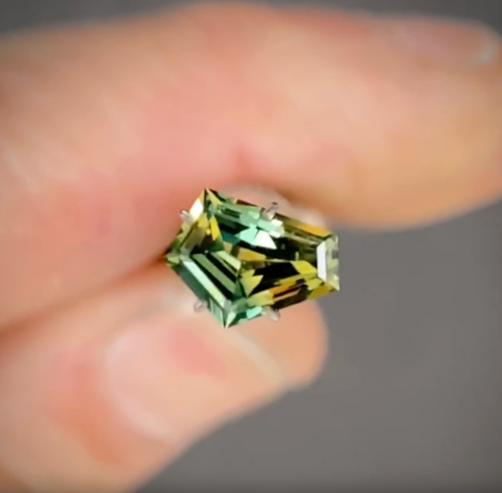 1.19ct Freeform Blue/Yellow Parti Sapphire