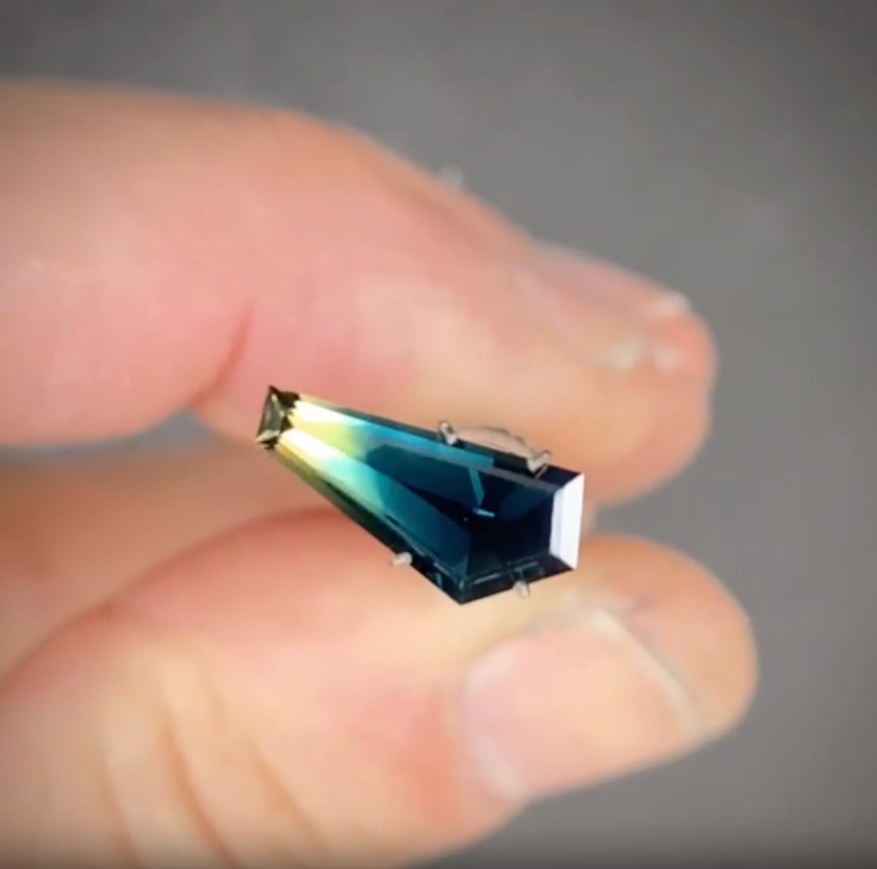 2.19ct Freeform Blue/Yellow Parti Sapphire