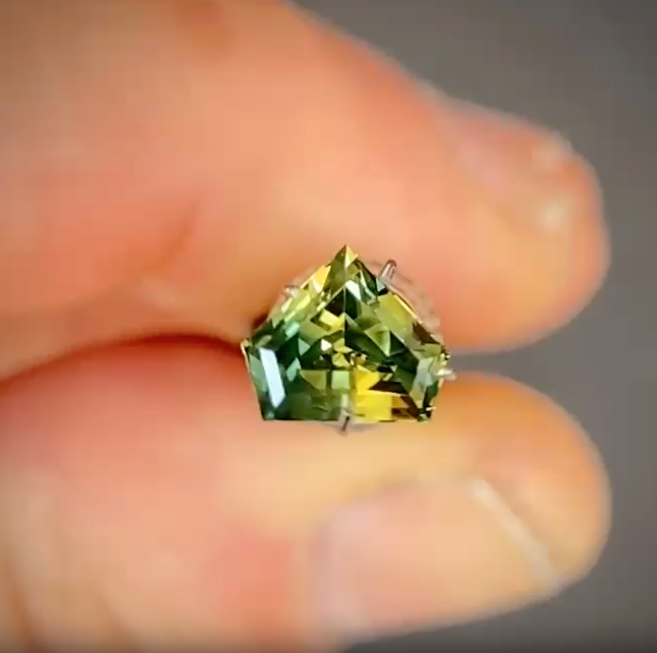 1.24ct Freeform Blue/Yellow Parti Sapphire