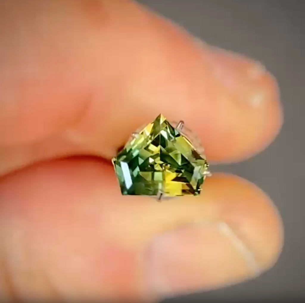 1.24ct Freeform Blue/Yellow Parti Sapphire