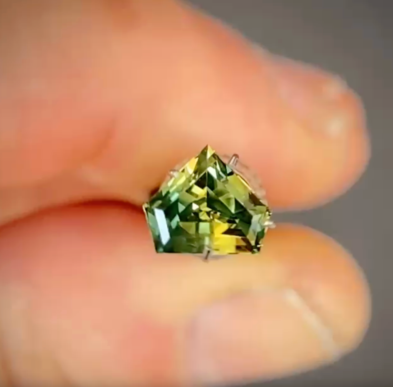 1.24ct Freeform Blue/Yellow Parti Sapphire