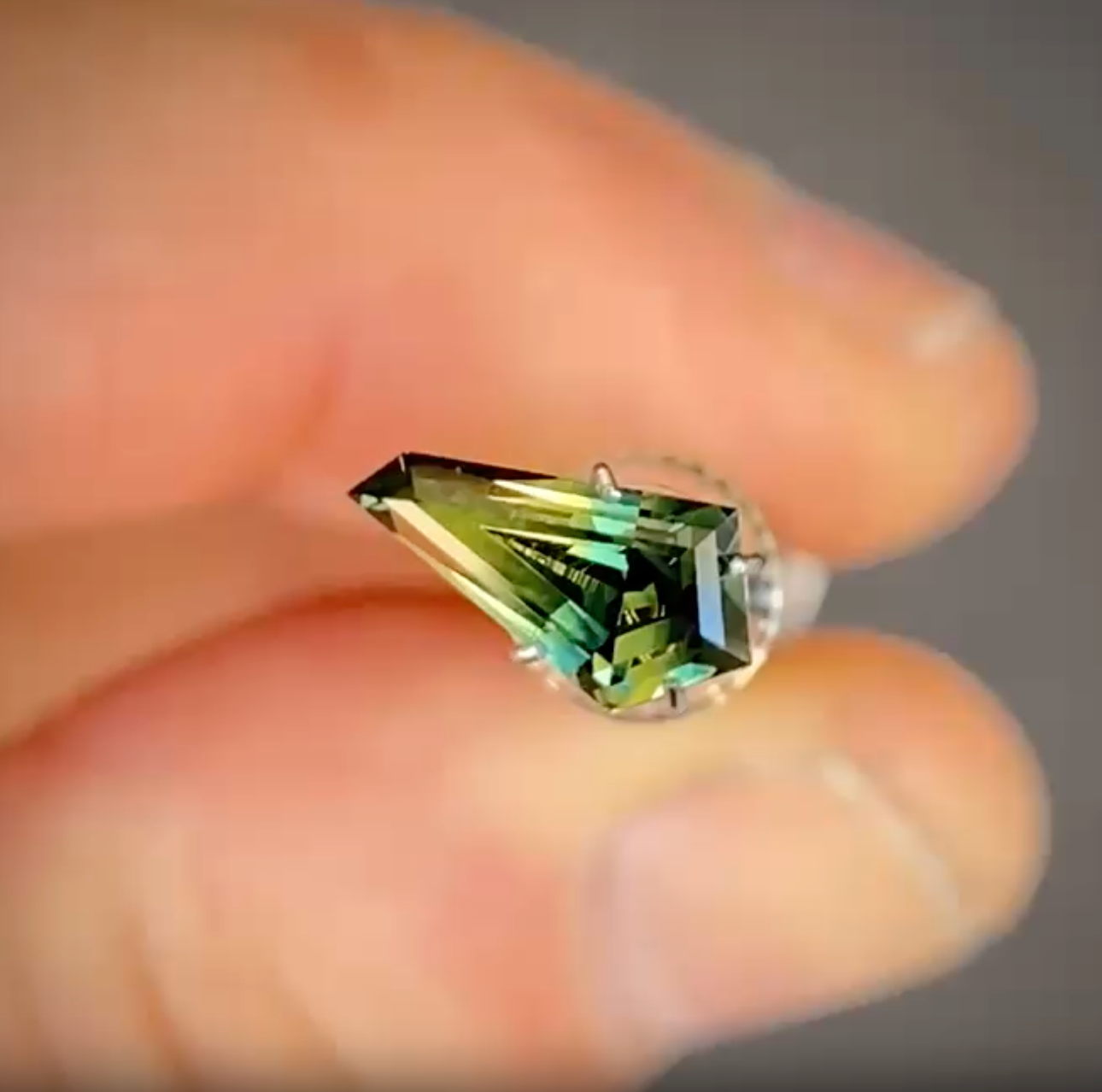 1.36ct Freeform Blue/Yellow Parti Sapphire