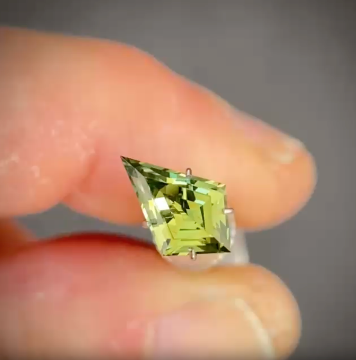 1.58ct Kite Cut Green Sapphire
