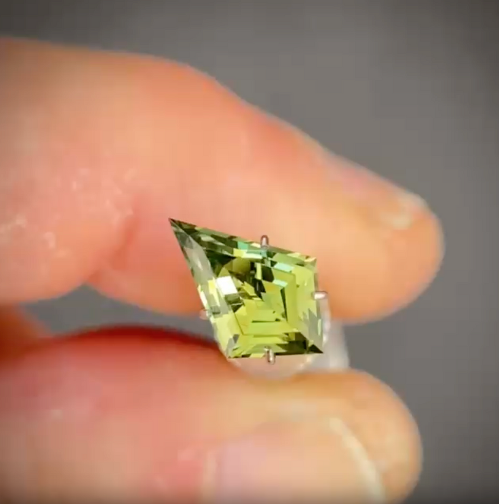1.58ct Kite Cut Green Sapphire