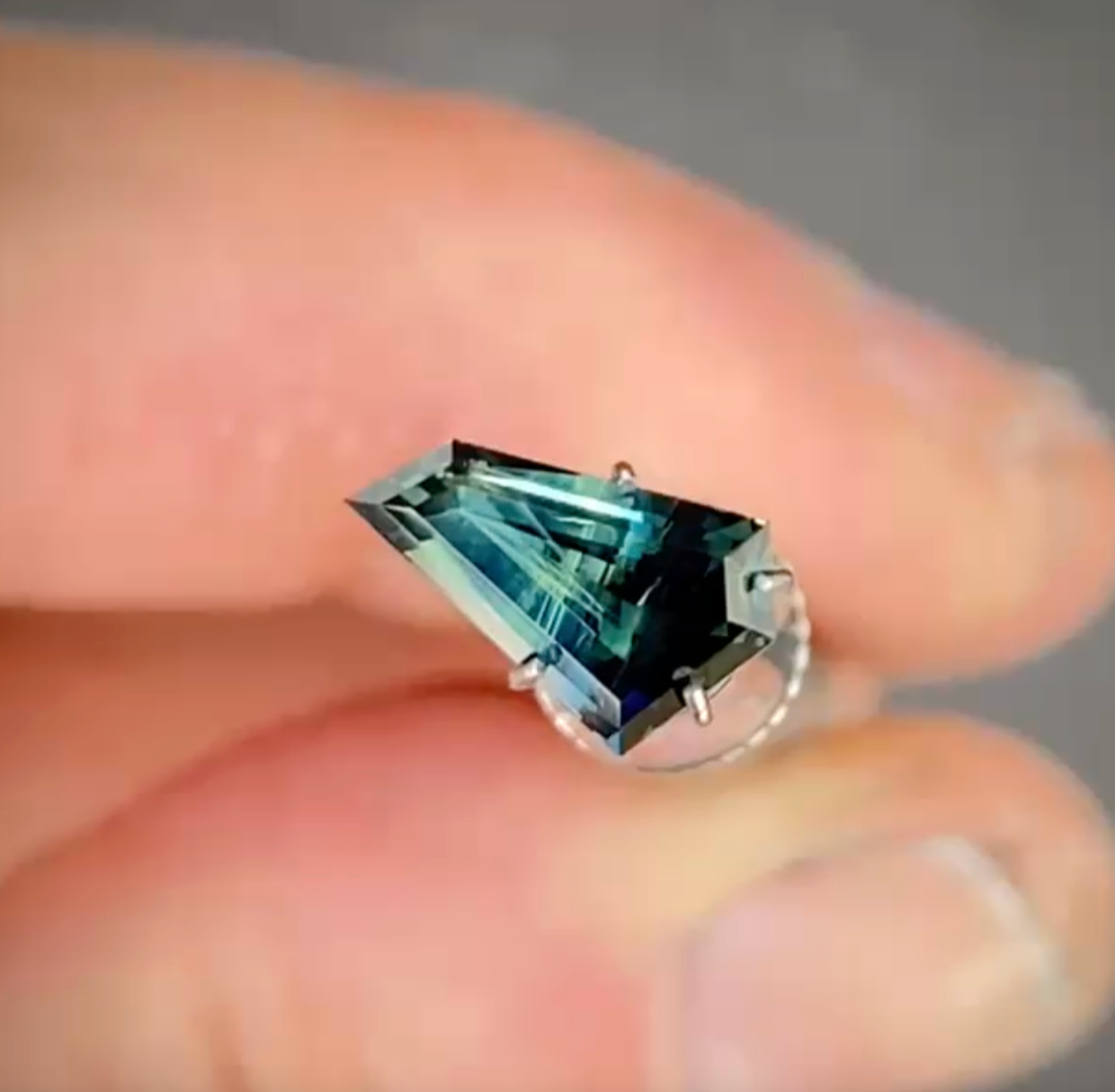 1.64ct Freeform Blue Sapphire