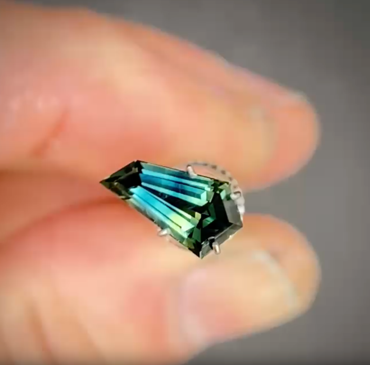 1.27ct Freeform Blue/Yellow Parti Sapphire