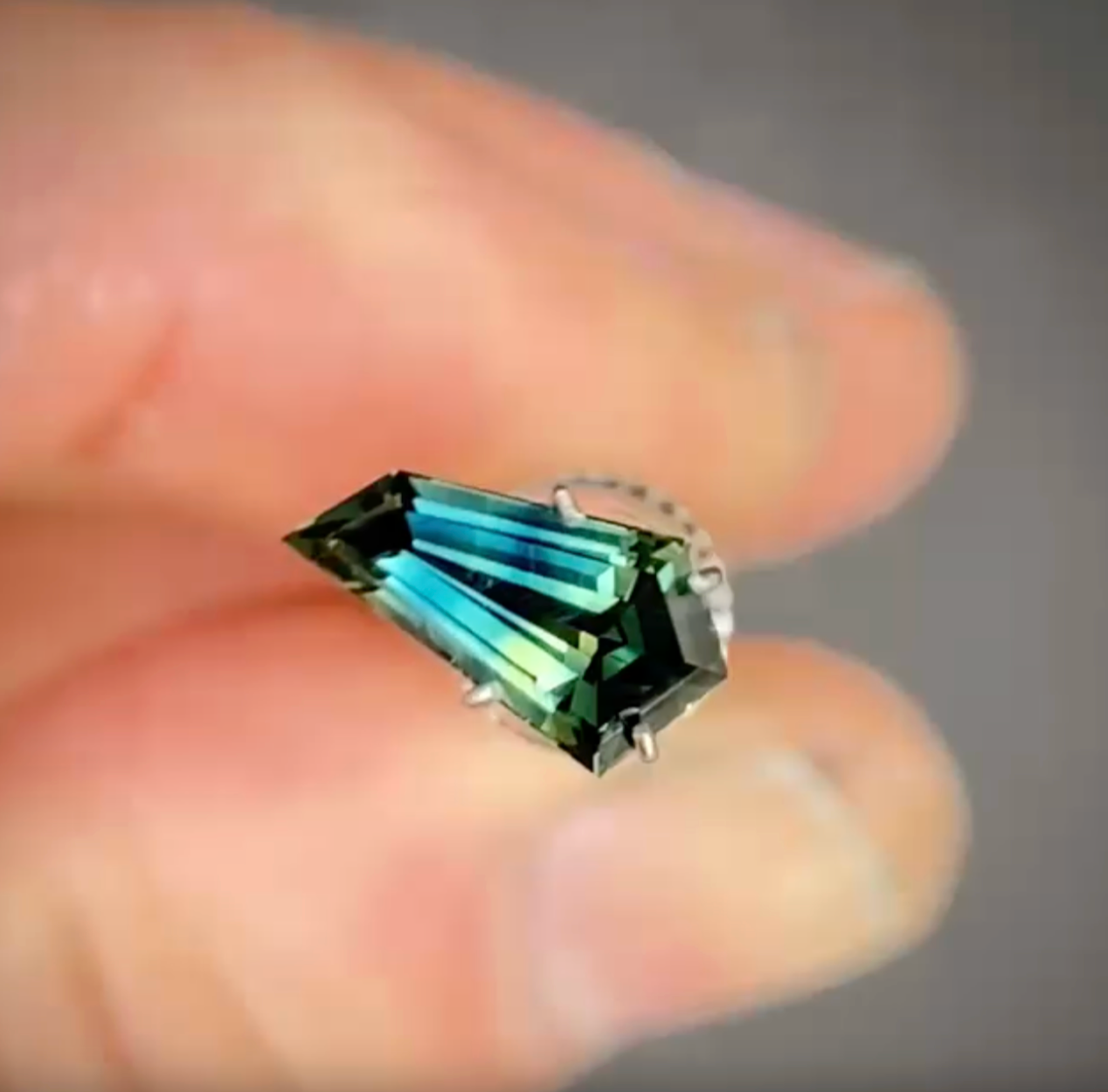 1.27ct Freeform Blue/Yellow Parti Sapphire