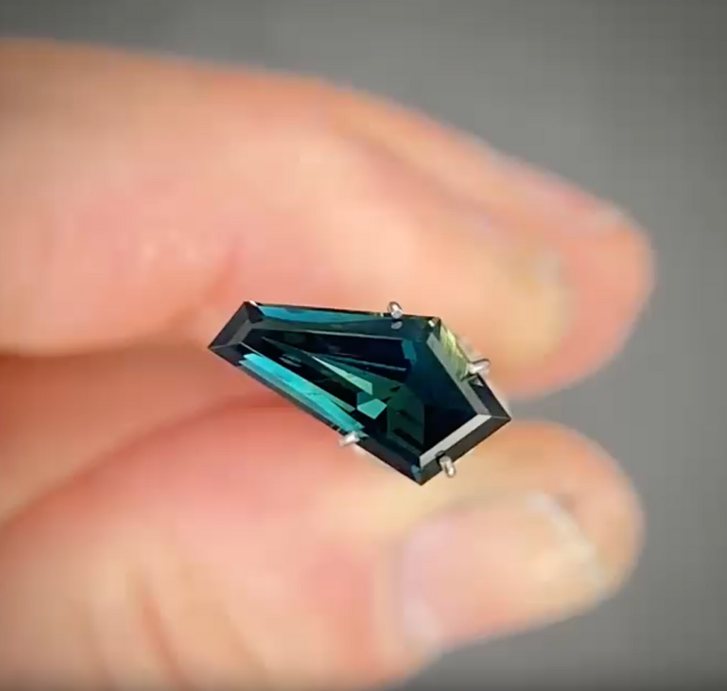 2.01ct Freeform Blue Sapphire