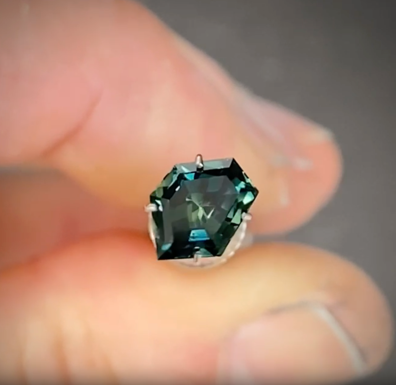 1.54ct Freeform Blue/Green Parti Sapphire