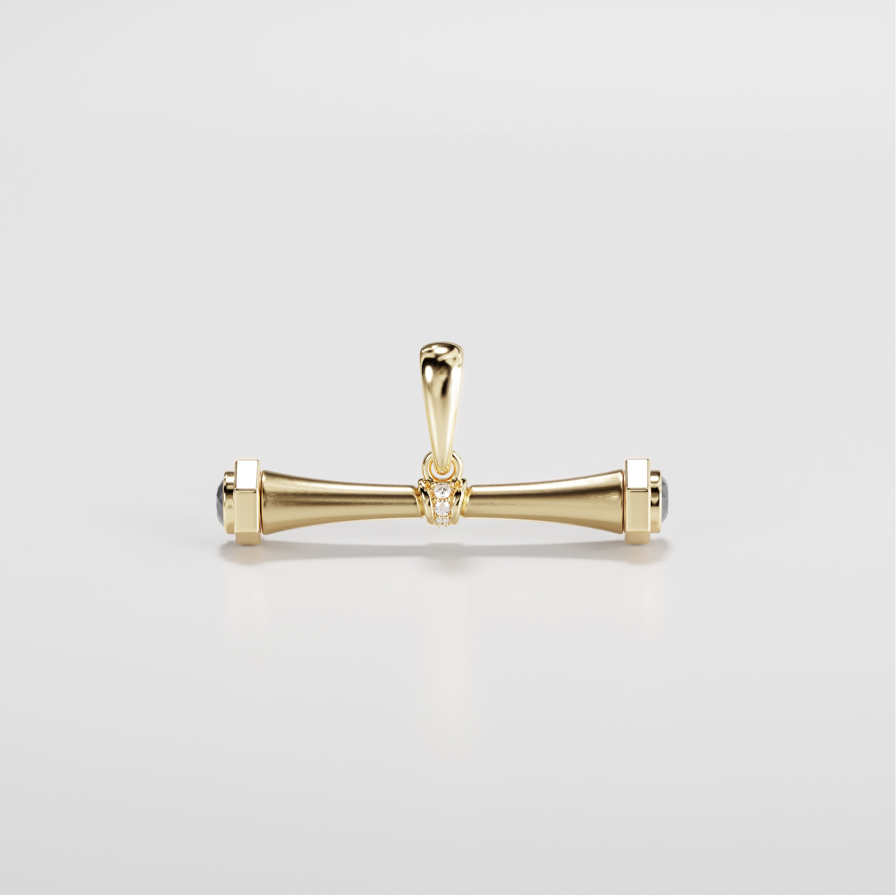Scope T-Bar Pendant of Black & White Diamond