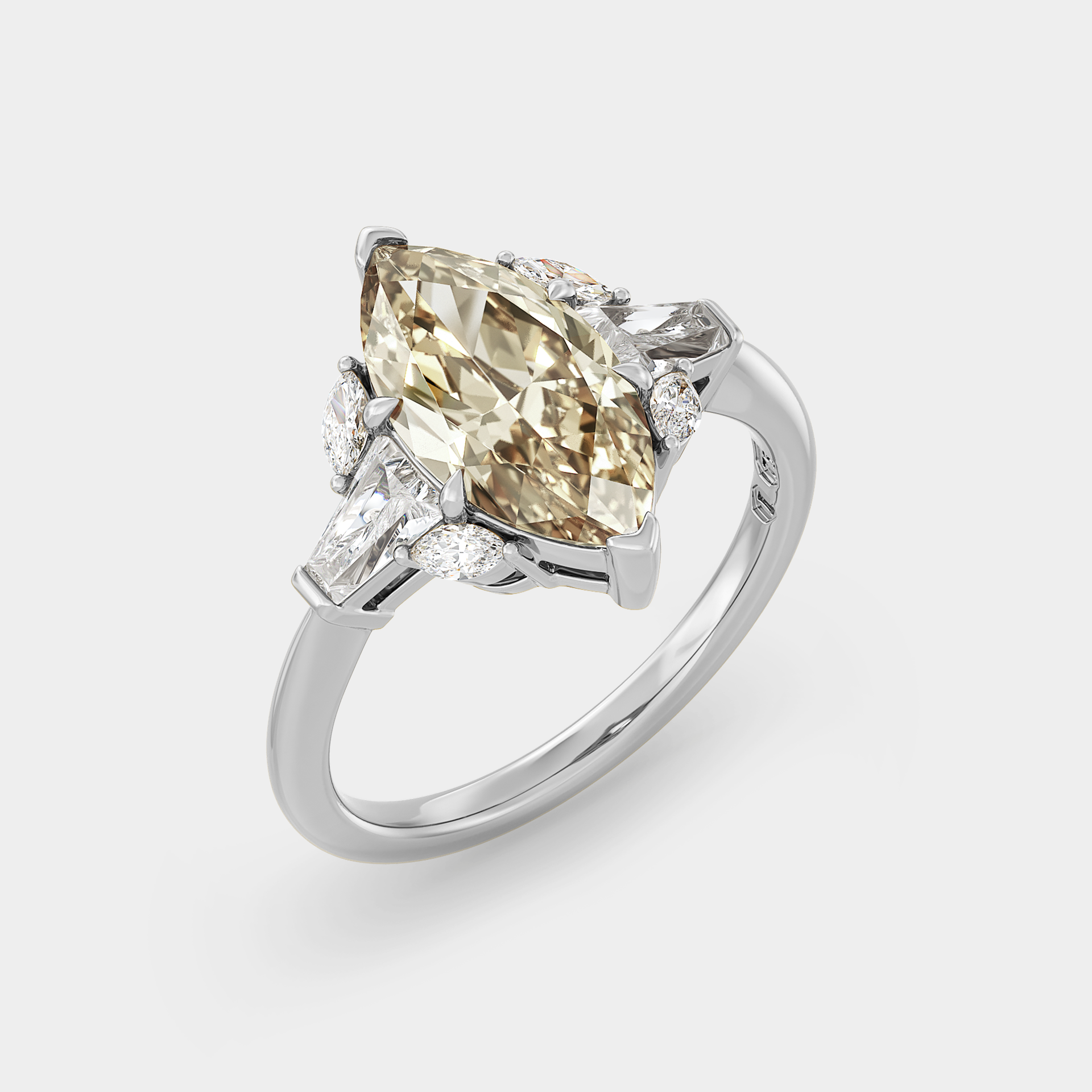 Cluster of Champagne, Marquise & Tapered Diamond