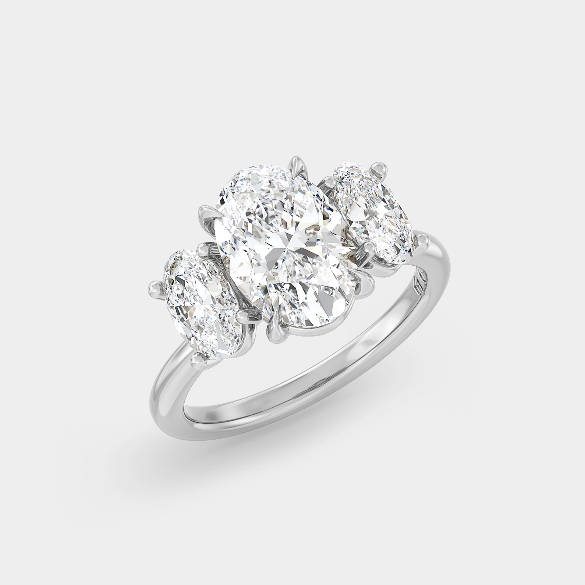 Trilogy of Lab Grown Oval Diamond