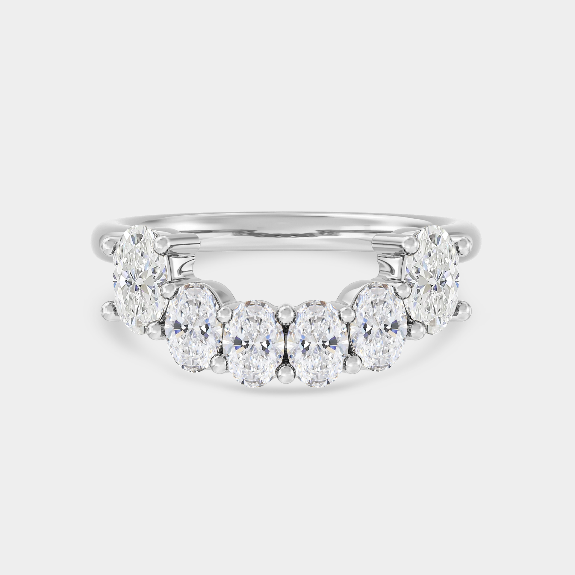 Half Eternity Crown Band of Oval Diamond