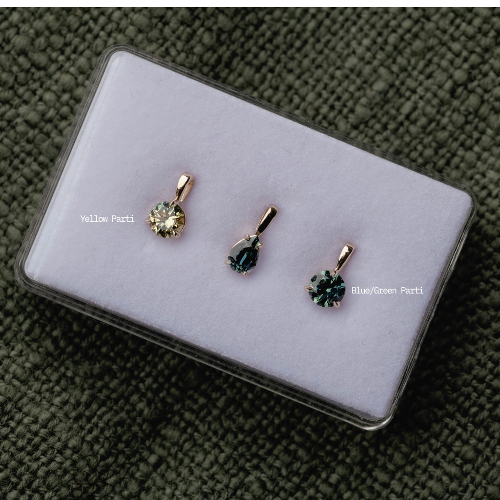 Round Brilliant Parti Sapphire Pendant