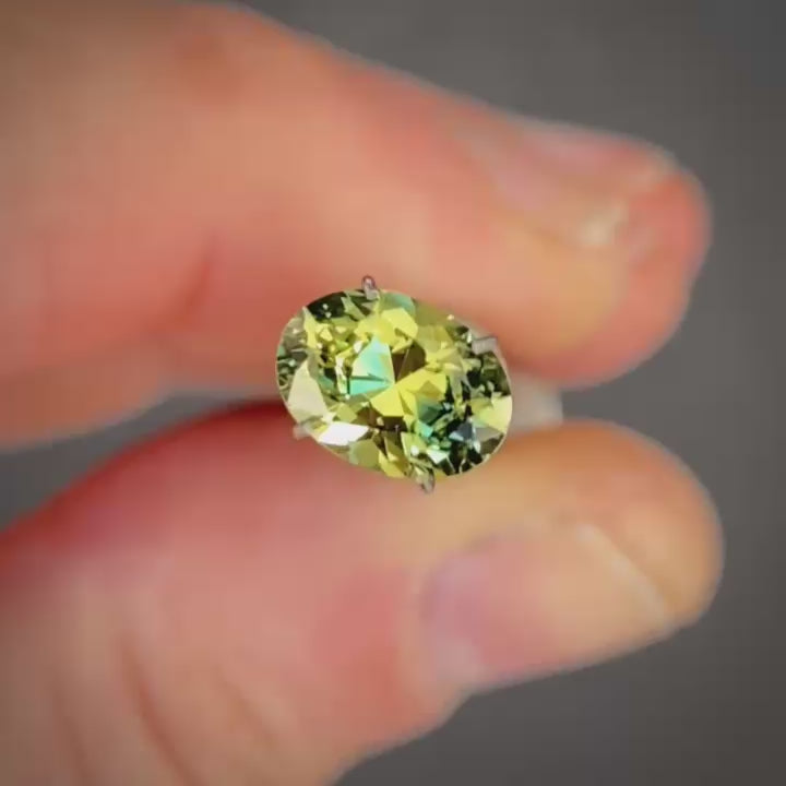 1.54ct Oval Green/Yellow Parti Sapphire