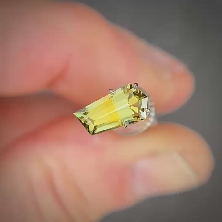 1.17ct Freeform Yellow Parti Sapphire