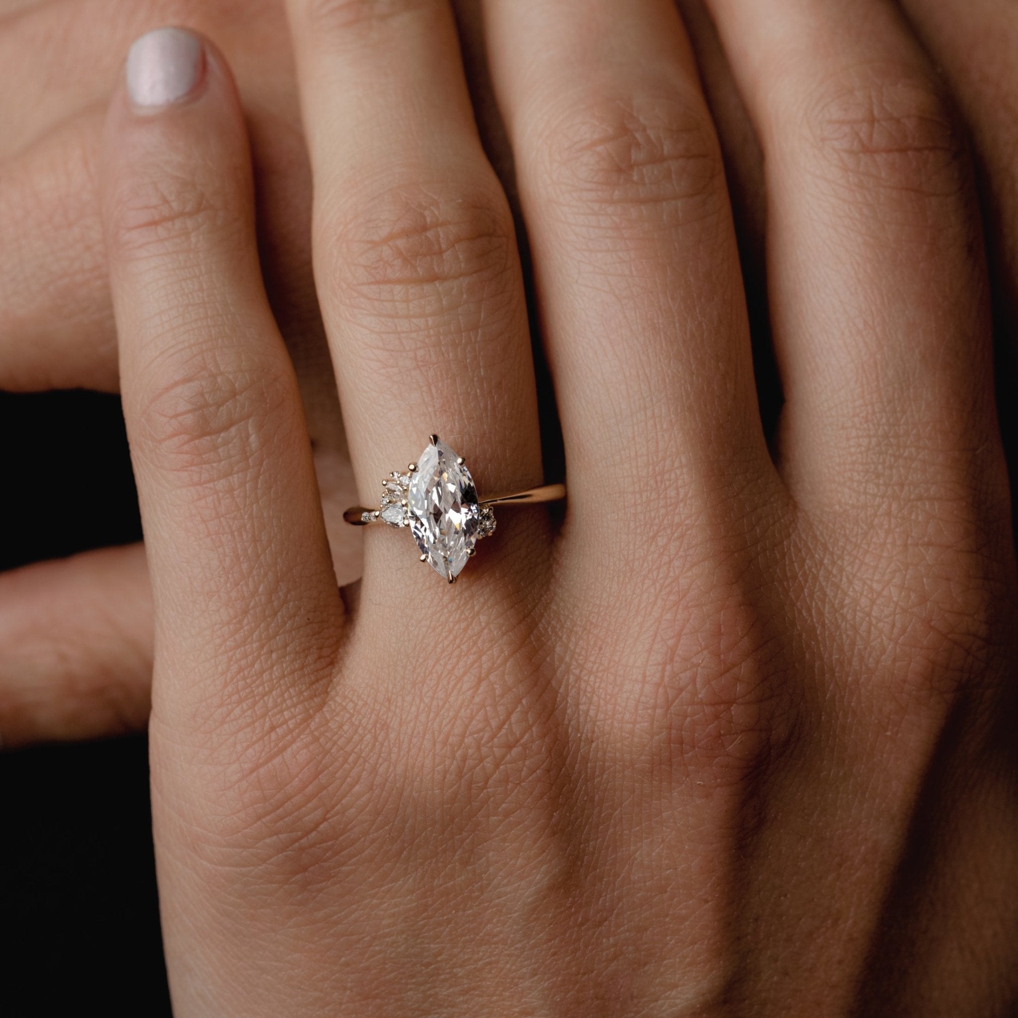Asymmetrical Cluster of Marquise Diamond - Laher - 