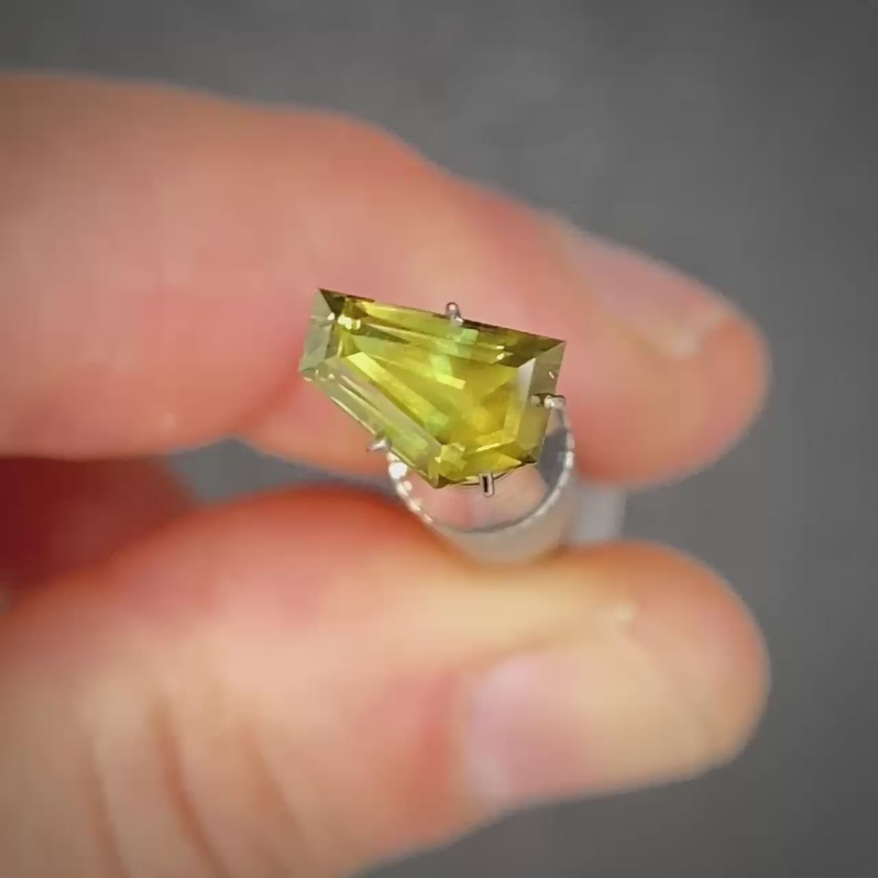 1.95ct Freeform Green/Yellow Parti Sapphire