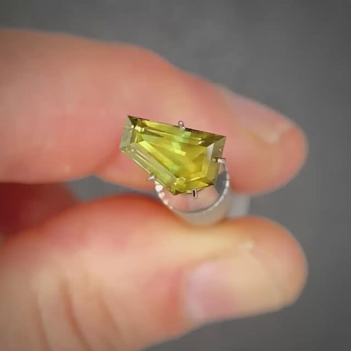 1.95ct Freeform Green/Yellow Parti Sapphire