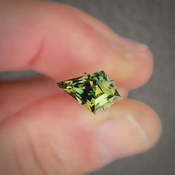 1.90ct Kite Cut Green/Yellow Parti Sapphire