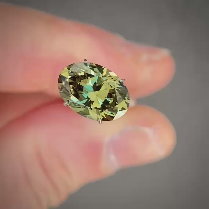 3.78ctct Oval Green Sapphire