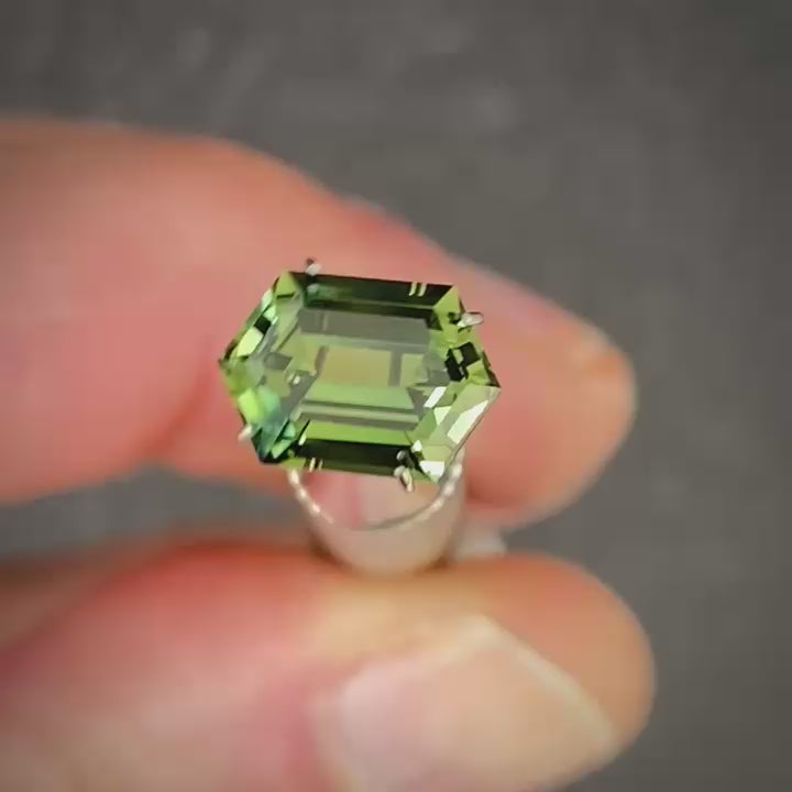 2.74ct Hex Cut Green Sapphire