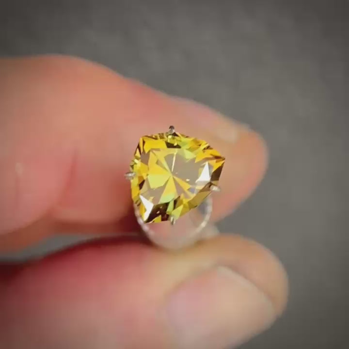 1.89ct Trillion Cut Golden/Orange Sapphire