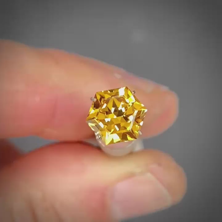 2.48ct Hex Cut Orange Sapphire