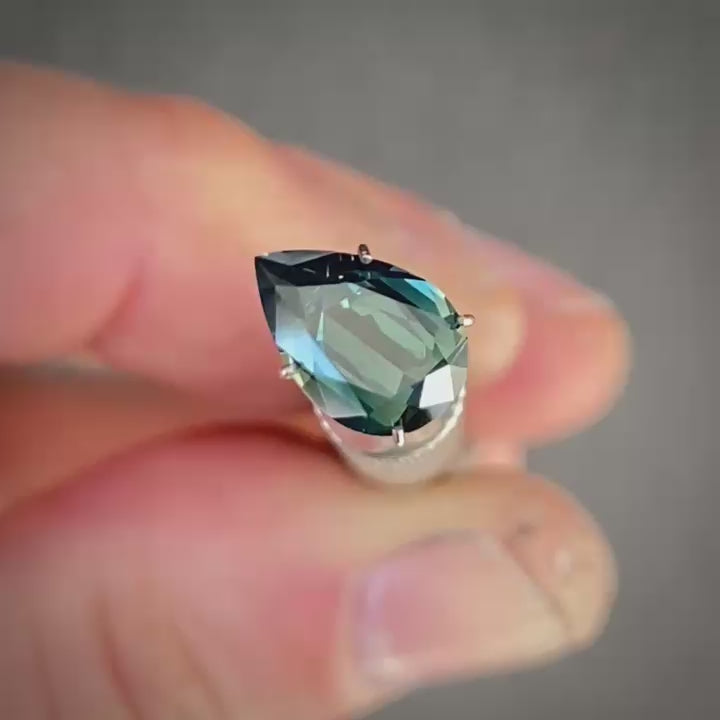 2.39ct Pear Blue Sapphire