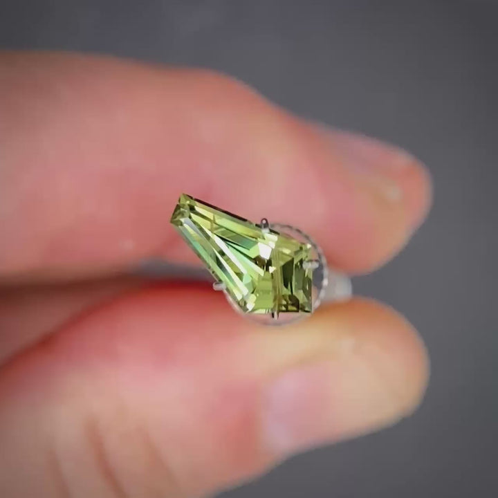 1.18ct Freeform Green Parti Sapphire