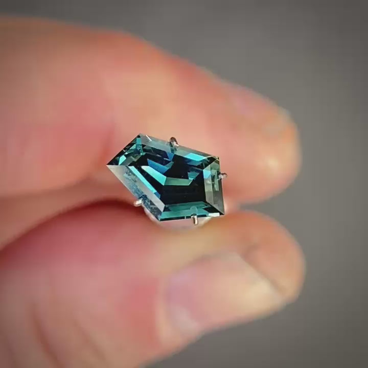 2.03ct Freeform Blue/Green Parti Sapphire
