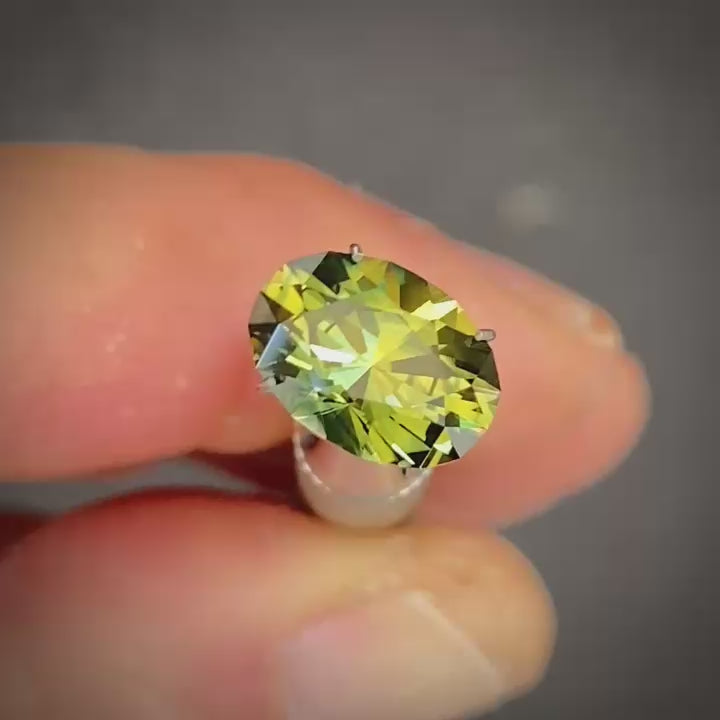 3.71ct Oval Yellow/Green Sapphire