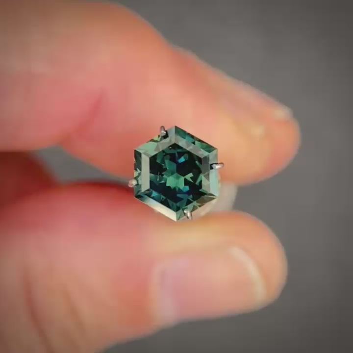1.62ct Hex Cut Blue Sapphire